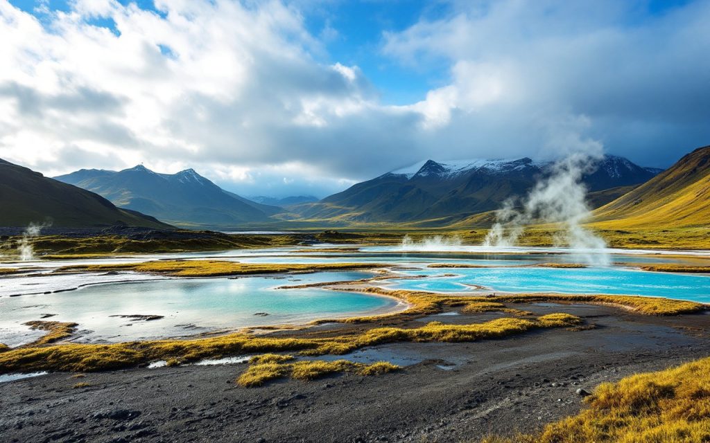 une-vue-spectaculaire-dun-paysage-islandais-avec-des-geysers-des-montagnes-majestueuses-et-un-ciel-dramatique-baigne-par-un-eclairage-naturel-et-une-lumiere-du-soleil-brillante